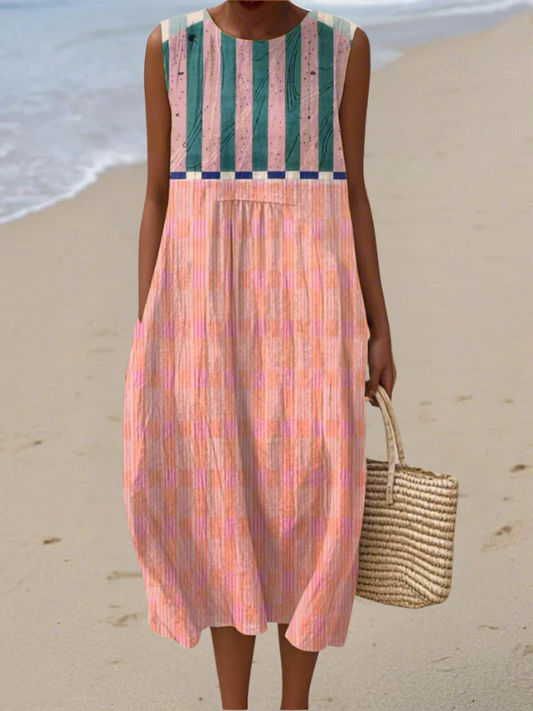 Robe Midi Pastel Rayée Lily™