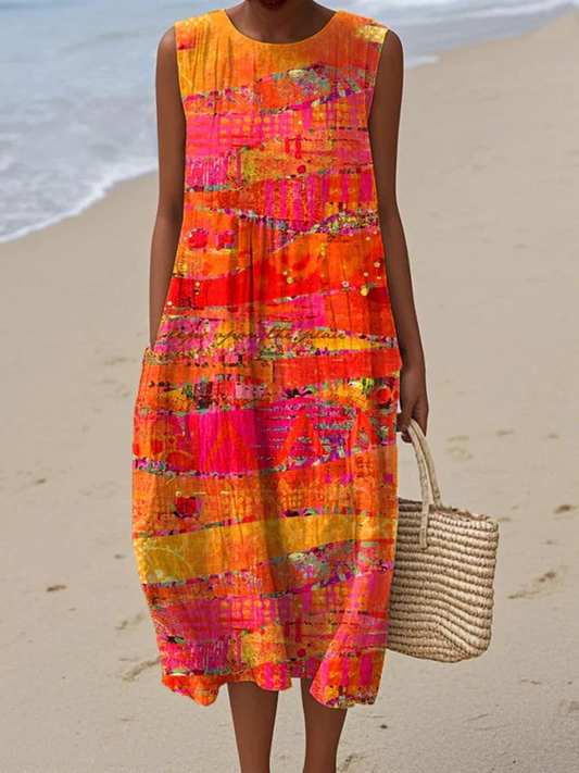 Faye | Robe Midi Coucher de Soleil