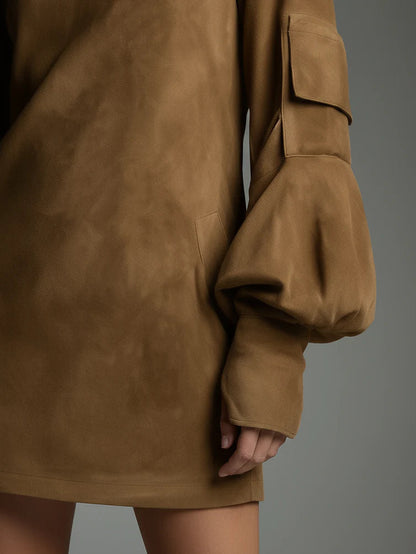 Marlowe | Robe Mini en Suède Vintage